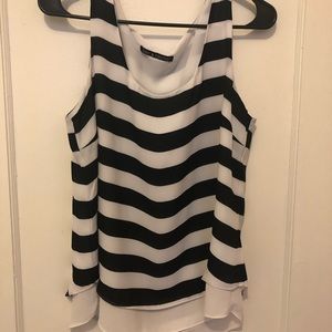 Black and White striped sleeveless top